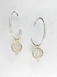Sparking white sapphires set in sleek sterling silver with radiant 18k goldplating, perfect for hanging on your favorite earrings. White sapphiresSterling silver18k goldplated sterling silverSize, about .78Ring baleImported Please note: Earrings sold separately. Sparking white sapphires set in sleek sterling silver with radiant 18k goldplating, perfect for hanging on your favorite earrings. White sapphiresSterling silver18k goldplated sterling silverSize, about .78Ring baleImported Please note: Earrings sold separately.