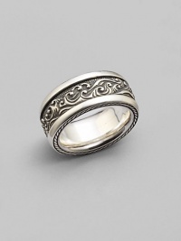 A scrolling wave design is crafted with rope detail in fine sterling silver. From the Waves Collection Sterling silver About ½ wide Imported A scrolling wave design is crafted with rope detail in fine sterling silver. From the Waves Collection Sterling silver About ½ wide Imported
