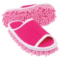 Slipper Genie Microfiber Cleaning Slippers, Pink Slipper Genie Microfiber Cleaning Slippers, Pink