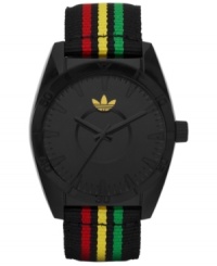 An island vibe overtakes this sporty Rasta collection watch from adidas. An island vibe overtakes this sporty Rasta collection watch from adidas.
