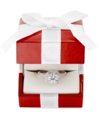You've dreamed about this day since you were a little girl. Embrace it in Arabella's gorgeous engagement ring. A round-cut Swarovski zirconia (3-1/2 ct. t.w.) is surrounded by a luminous halo and shoulder accents crafted from pave-set Swarovski zirconias. Set in 14k white gold. You've dreamed about this day since you were a little girl. Embrace it in Arabella's gorgeous engagement ring. A round-cut Swarovski zirconia (3-1/2 ct. t.w.) is surrounded by a luminous halo and shoulder accents crafted from pave-set Swarovski zirconias. Set in 14k white gold.