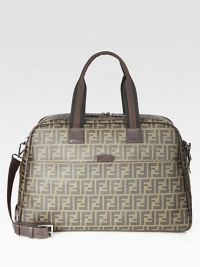 A classic logo stamped design, crafted in rich, treated leather for timeless appeal.Zip closureDouble top handles Adjustable shoulder strapExterior, interior pocketsLeather20W x 12H x 10DMade in Italy A classic logo stamped design, crafted in rich, treated leather for timeless appeal.Zip closureDouble top handles Adjustable shoulder strapExterior, interior pocketsLeather20W x 12H x 10DMade in Italy