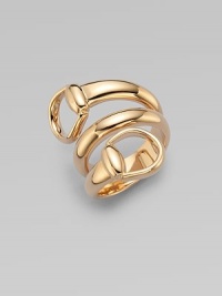 A gorgeous 3-row design with two horsebits in warm 18k pink gold. 18k pink goldWidth, about ½Made in Italy A gorgeous 3-row design with two horsebits in warm 18k pink gold. 18k pink goldWidth, about ½Made in Italy