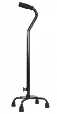 Ez2care Adjustable Small Base Quad Cane, Black Ez2care Adjustable Small Base Quad Cane, Black