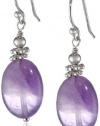 Sterling Silver Oval Bead Drop Earrings