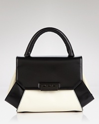 Vintage style inspires this leather Z Spoke Zac Posen satchel, which effortlessly blends the classic with the modern, detailed by rolled top handles and a turnlock closure. Vintage style inspires this leather Z Spoke Zac Posen satchel, which effortlessly blends the classic with the modern, detailed by rolled top handles and a turnlock closure.