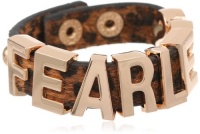 BCBGeneration Leopard Print and Rose Gold Colored Fearless Affirmation Bracelet BCBGeneration Leopard Print and Rose Gold Colored Fearless Affirmation Bracelet