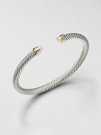 From the Cable Classics Collection. An iconic, sterling silver cable design accented with lustrous pearls and radiant 14k gold. PearlsSterling silver14k goldDiameter, about 2.25Slip-on styleImported From the Cable Classics Collection. An iconic, sterling silver cable design accented with lustrous pearls and radiant 14k gold. PearlsSterling silver14k goldDiameter, about 2.25Slip-on styleImported