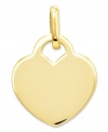 Sweet and simple. This romantic polished heart charm will make the perfect addition to any necklace or bracelet. Crafted in 14k gold. Chain not included. Approximate length: 4/5 inch. Approximate width: 3/5 inch.