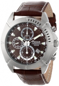 Pulsar Men's PF8303 Sport Chronograph Brown Dial Leather Strap Watch Pulsar Men's PF8303 Sport Chronograph Brown Dial Leather Strap Watch