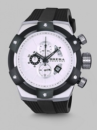 The 48mm Supersportivo comes with a signature brushed steel case, signature 11mm crown and full chronograph function, highlighting its' attention to quality and detail.Round bezelQuartz movementThree-eye chronograph functionalityWater resistant to 10 ATMStainless steel case: 48mm (1.89)Second handRubber bandMade in Italy The 48mm Supersportivo comes with a signature brushed steel case, signature 11mm crown and full chronograph function, highlighting its' attention to quality and detail.Round bezelQuartz movementThree-eye chronograph functionalityWater resistant to 10 ATMStainless steel case: 48mm (1.89)Second handRubber bandMade in Italy