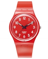 Like a cherry ripe for the picking, this bold red Swatch watch is ready to take on the season, from the Cherry-Berry collection. Like a cherry ripe for the picking, this bold red Swatch watch is ready to take on the season, from the Cherry-Berry collection.