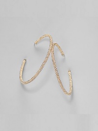EXCLUSIVELY AT SAKS. Delicate yet dazzling, these brilliant hoops are encrusted with crystals. 18k goldplated Diameter, about 2¼ Stainless steel post back Imported EXCLUSIVELY AT SAKS. Delicate yet dazzling, these brilliant hoops are encrusted with crystals. 18k goldplated Diameter, about 2¼ Stainless steel post back Imported