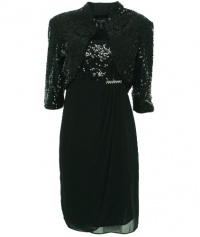 R&M Women's Petite Sequin Jacket Dress Black 8P R&M Women's Petite Sequin Jacket Dress Black 8P