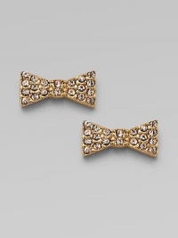 A charming design with brilliantly bold rhinestones. 10k goldplated brassGlass stonesSize, about ½Post backImported A charming design with brilliantly bold rhinestones. 10k goldplated brassGlass stonesSize, about ½Post backImported