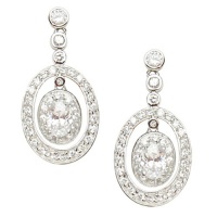 Studio 925 Metropolitan Oval Diamond CZ Sterling Silver Earrings