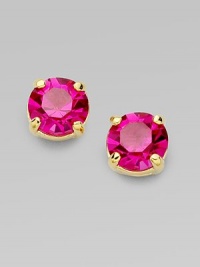 Beautiful, hand-crafted glass shines radiantly on a 12k goldplated setting. Glass 12k goldplated Diameter, about ½ 14k gold-filled post back Imported Beautiful, hand-crafted glass shines radiantly on a 12k goldplated setting. Glass 12k goldplated Diameter, about ½ 14k gold-filled post back Imported
