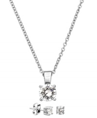 The perfect sparkle for your stylish little one. CRISLU's children's jewelry set features cubic zirconia stud earrings (1/2 ct. t.w.) and a pretty pendant necklace. Crafted in platinum over sterling silver. Approximate length (necklace): 13 inches + 1-1/2 extender. Approximate drop (pendant): 3/8 inch. Approximate diameter (earrings): 4 mm. The perfect sparkle for your stylish little one. CRISLU's children's jewelry set features cubic zirconia stud earrings (1/2 ct. t.w.) and a pretty pendant necklace. Crafted in platinum over sterling silver. Approximate length (necklace): 13 inches + 1-1/2 extender. Approximate drop (pendant): 3/8 inch. Approximate diameter (earrings): 4 mm.