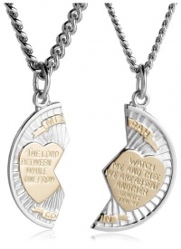 Sterling Silver and Stainless Steel Mizpah Medal Necklace, 20 and 24 Sterling Silver and Stainless Steel Mizpah Medal Necklace, 20 and 24