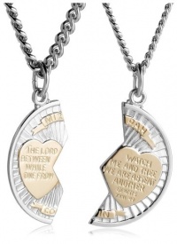 Sterling Silver and Stainless Steel Mizpah Medal Necklace, 20 and 24