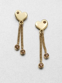 Be sweetheart in this stone accented heart design. Glass stoneGoldtone-plated brassDrop, about 1.4Post backImported Be sweetheart in this stone accented heart design. Glass stoneGoldtone-plated brassDrop, about 1.4Post backImported