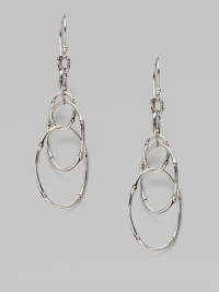 From the Bamboo Collection. Interlocking ovals of sterling silver bamboo elegantly dangle.Sterling silver Length, about 3 French wire Imported From the Bamboo Collection. Interlocking ovals of sterling silver bamboo elegantly dangle.Sterling silver Length, about 3 French wire Imported