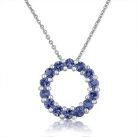 Tanzanite Circle Pendant set in Sterling Silver 18 Necklace (1.50ct tw) Tanzanite Circle Pendant set in Sterling Silver 18 Necklace (1.50ct tw)