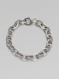 Alternating smooth and cable links create a bracelet that's both classic and of-the-moment with true Yurman style. Sterling silver Length, about 7¼ Spring ring clasp Imported Alternating smooth and cable links create a bracelet that's both classic and of-the-moment with true Yurman style. Sterling silver Length, about 7¼ Spring ring clasp Imported