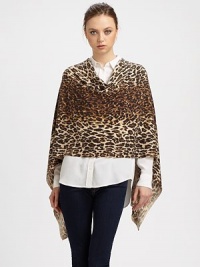 A luxuriously soft cashmere design with an eye-catching leopard print to keep you cozy.CashmereHandkerchief hemAbout 21 from shoulder to hemHand wash or dry cleanImported A luxuriously soft cashmere design with an eye-catching leopard print to keep you cozy.CashmereHandkerchief hemAbout 21 from shoulder to hemHand wash or dry cleanImported
