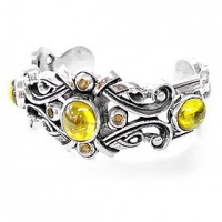 Silver Bracelet ...Star Knights Regent Cuff .925 Sterling Silver Bangle Bracelet with Stones for Women Silver Bracelet ...Star Knights Regent Cuff .925 Sterling Silver Bangle Bracelet with Stones for Women
