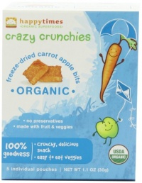 Happy Times Crazy Crunchies, Freeze-Dried Carrot Apple Bits, 1.1-Ounce Package (Pack of 6) Happy Times Crazy Crunchies, Freeze-Dried Carrot Apple Bits, 1.1-Ounce Package (Pack of 6)