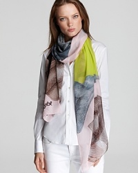 Add a touch of the tropics to your look with this vibrant, leaf-print scarf in sumptuous silk from DIANE von FURSTENBERG. Add a touch of the tropics to your look with this vibrant, leaf-print scarf in sumptuous silk from DIANE von FURSTENBERG.