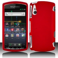 Red Hard Plastic Rubberized Case Cover for Sony Ericsson Xperia Play Red Hard Plastic Rubberized Case Cover for Sony Ericsson Xperia Play