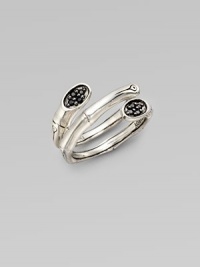 From the Bamboo Collection. A double wrap sterling silver design that is accented in pretty black sapphires. Black sapphires Sterling silver Diameter, about ½ Imported From the Bamboo Collection. A double wrap sterling silver design that is accented in pretty black sapphires. Black sapphires Sterling silver Diameter, about ½ Imported
