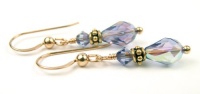 Damali 14K Gold December Tanzanite Swarovski Crystal Elements Earrings - 1 Inch Damali 14K Gold December Tanzanite Swarovski Crystal Elements Earrings - 1 Inch