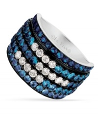 Stunning in sapphire. Le Vian's ring, set in 14k white gold, dazzles with round-cut sapphires (2-1/6 ct. t.w.) and white sapphires (1/2 ct. t.w.) providing a sparkling touch. Size 7. Stunning in sapphire. Le Vian's ring, set in 14k white gold, dazzles with round-cut sapphires (2-1/6 ct. t.w.) and white sapphires (1/2 ct. t.w.) providing a sparkling touch. Size 7.