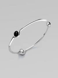 A sleek and modern piece with three smooth black agate stations set in sterling silver. Black agateSterling silverSlip-on styleLength, about 7¾Imported A sleek and modern piece with three smooth black agate stations set in sterling silver. Black agateSterling silverSlip-on styleLength, about 7¾Imported