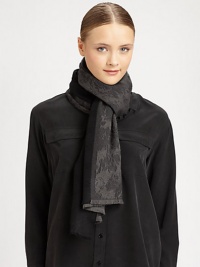 Ultra-soft wool wrap is embellished with a GG jacquard pattern and eyelash fringe.Wool27.5 X 78.7Dry cleanMade in Italy Ultra-soft wool wrap is embellished with a GG jacquard pattern and eyelash fringe.Wool27.5 X 78.7Dry cleanMade in Italy