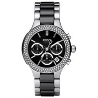 DKNY Ceramic Silver-tone with Glitz Black Dial Women's watch #NY8180 DKNY Ceramic Silver-tone with Glitz Black Dial Women's watch #NY8180
