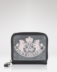 Soft velour cushions your cash in Juicy Couture style. Soft velour cushions your cash in Juicy Couture style.