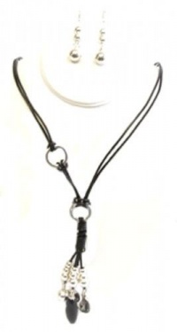 Rings and Beads Tassel Necklace and Earrings Set Rings and Beads Tassel Necklace and Earrings Set