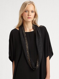 Pretty palettes are sprinkled along this sophisticated merino wool style.About 26 X 72Merino woolDry cleanImported of Italian fabric Pretty palettes are sprinkled along this sophisticated merino wool style.About 26 X 72Merino woolDry cleanImported of Italian fabric