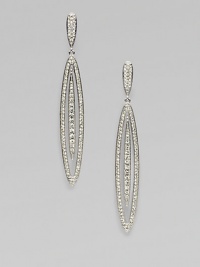 EXCLUSIVELY AT SAKS. A stunning style featuring an elongated oval accented with brilliant pavé crystals. CrystalsRhodium-plated brassDrop, about 2½Post backImported 