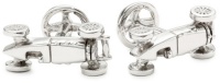 Rotenier Novelty Sterling Silver 1950's Race Car and Wheel Cufflinks Rotenier Novelty Sterling Silver 1950's Race Car and Wheel Cufflinks