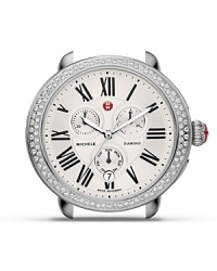 A timeless blend of classic design with modern style, this diamond-encrusted round watch head from Michele is an ever-chic choice. With ISA movement and a diamond bezel, it perfects luxury accessorizing. A timeless blend of classic design with modern style, this diamond-encrusted round watch head from Michele is an ever-chic choice. With ISA movement and a diamond bezel, it perfects luxury accessorizing.