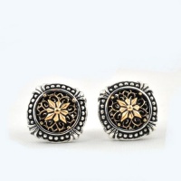 Scott Kay Sparta Mens Brass Engraved Sterling Silver Cufflinks. Scott Kay Sparta Mens Brass Engraved Sterling Silver Cufflinks.