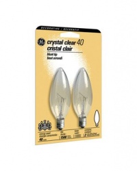 GE Candelabra Base Light Bulb, 40 Watts, Pack Of 2 GE Candelabra Base Light Bulb, 40 Watts, Pack Of 2