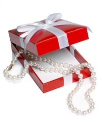 Always a classic, the pearl strand is stunning for special occasions and equally perfect at the office. Necklace by Belle de Mer features luminous A+ Akoya cultured white pearls (6-6-1/2 mm) with 14k gold clasp. Approximate length: 18 inches. Wrapped & ready to give in a red gift box; while supplies last. Always a classic, the pearl strand is stunning for special occasions and equally perfect at the office. Necklace by Belle de Mer features luminous A+ Akoya cultured white pearls (6-6-1/2 mm) with 14k gold clasp. Approximate length: 18 inches. Wrapped & ready to give in a red gift box; while supplies last.
