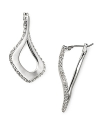 Forget everything you know about the simple, traditional hoop earring. This Robert Lee Morris Soho design takes it up a notch with sparkling pave crystal accents. Forget everything you know about the simple, traditional hoop earring. This Robert Lee Morris Soho design takes it up a notch with sparkling pave crystal accents.
