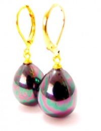 Iridescent Black Mother of Pearl Dangle Earrings Iridescent Black Mother of Pearl Dangle Earrings